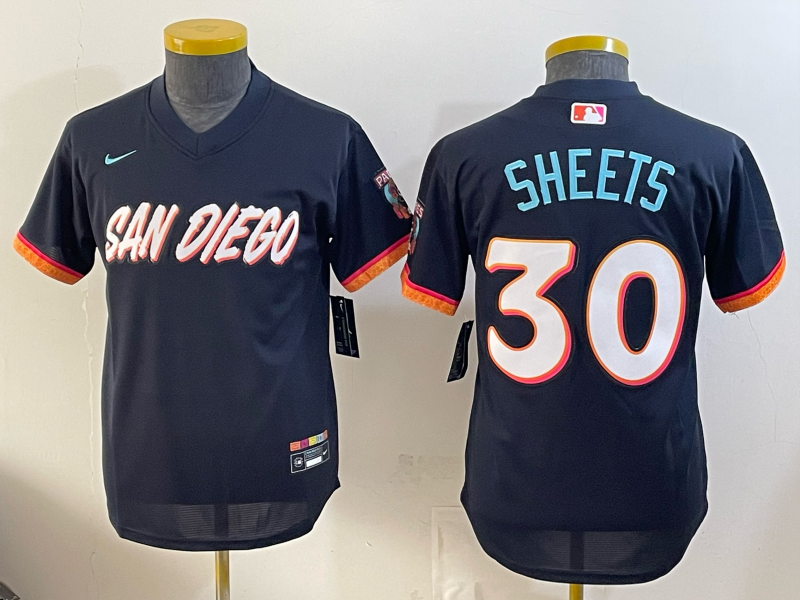 women San Diego Padres #30 Sheets Nike blue MLB Jersey 0519001
